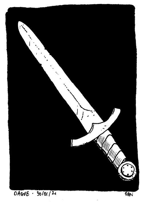 Iron dagger and wooden stick : my first items for Elanndelh’s RPG Flenjyr !See more : bestiary  //  