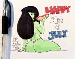 Callmepo: A 4Th Of July Tiny Doodle For My Neighbours To The South.   There Are Two