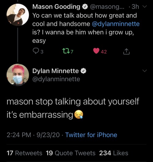 MASON GOODING AND DYLAN MINNETTEvia Twitter