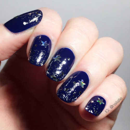 nailallie:  Midnight glitter gradient nails inspired by Steph Stone! 