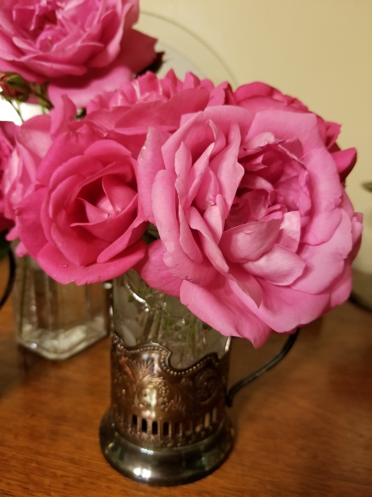 Roses in our yard and now in vases! 😍