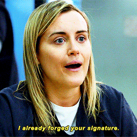 itspiperchapman:I canvassed the block all day and I have three signatures. Three! One of which is Be