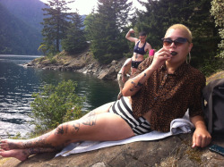 cuntbarf:  julaya:  Corey took a funny photo of me enjoying summer @ Lake Cushman  EE&gt; Julaya 