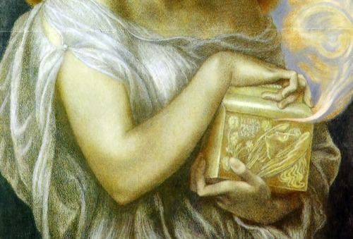 detail of Pandora by Dante Gabriel Rossetti, 1878.