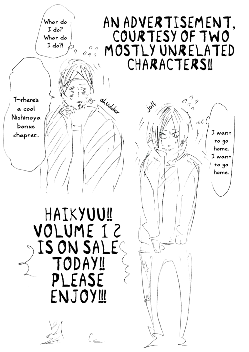 conniethehuman:tsukishimacest:Haikyuu!! → Twitter SketchesPANINI.Furudate Haruichi’s sketches are ev