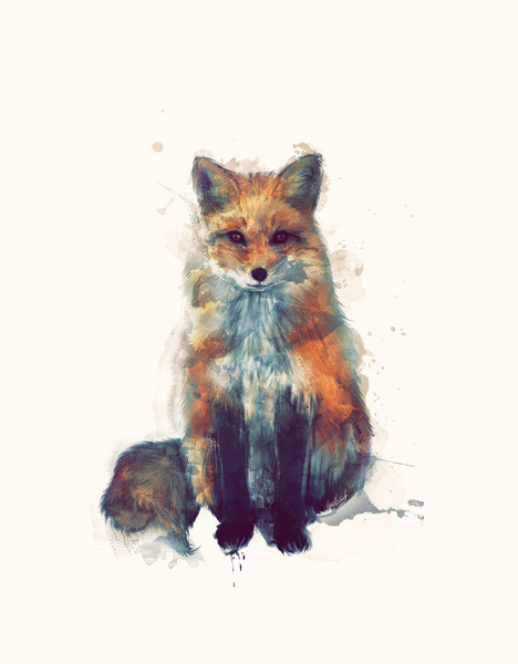 bestof-society6:ART PRINTS BY AMY HAMILTONWolf // PersevereFoxMooseLion // Majesty Red