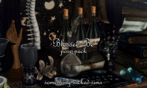 Something Wicked Sims  - Blessed Be PosesSimblreen gift #5 is a pack of trio poses for the cozy cove