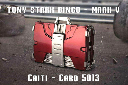 caiti-creative-corner: Masterlist for Tony Stark Bingo – Mark V Caiti - Card #5013 Figure I go