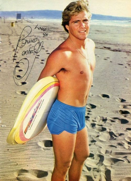 stellabystarlight12:Bruce Penhall of “C.H.I.P.S.  From the 1970′s, when Movie Magazines weren’t afraid to show stars with their jock straps showing thru transparent shorts.
