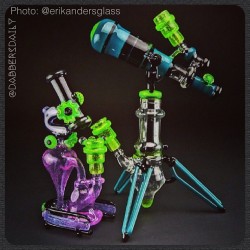 dabbersdaily:  @erikandersglass #2in1 #telescoperig alongside a beautiful #purplerain #recycler #microscope!! @erikandersglass #eaglass #erikanders