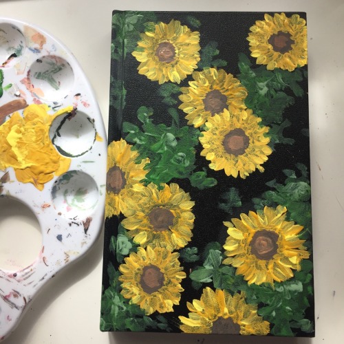 artandthoughtss: a new painted journal i did!! if you would like one please message me :))