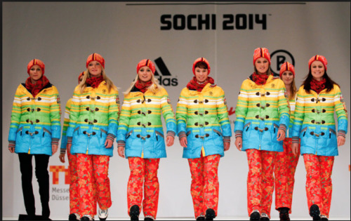 dontbedead:  perfecttblue: ‘pro gay’ german olympic uniforms canada’s pro gay PSA about olympic luge google stands up for gay rights in olympic doodle  this makes me extremely happy 