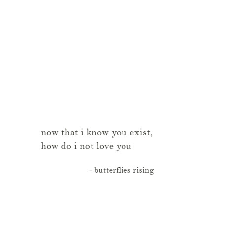 now that i know you exist, how do i not love you... - butterflies rising