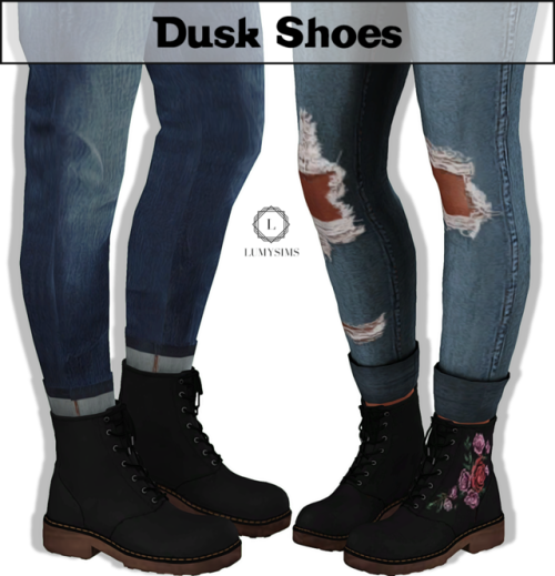 lumysims:Dusk Shoes26 SwatchesAll Genders/Adult SimsThey work with SlidersShadow MapHQ Mod Compatibl
