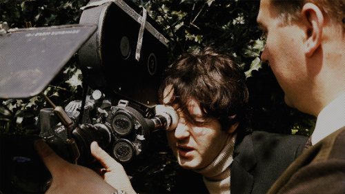 andthemoondogs:  On the set of Rain & Paperback Writer, 1966, as photographed by Robert Whitaker
