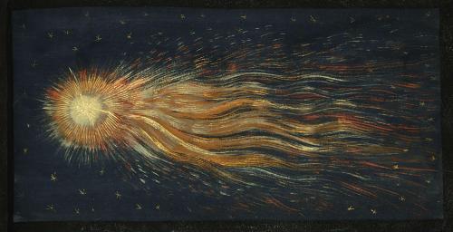 blondebrainpower:  Komet über Deutschland, from the Augsburg Book of Miracles, (1545-1552)  Unkown Artist  