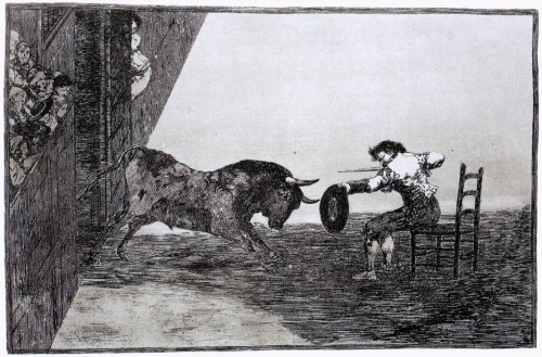The Bravery of Martincho in the Ring of Saragassa (Tauromaquia 18), by Goya, 1815-1816
