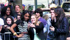 empathy:Fifth Harmony greets there Harmonizers outside of Live with Kelly and Michael Show +