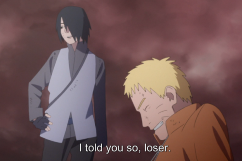 milkshake-fairy:What kind of gross flirting in the middle of the battle field?? Boruto’s dads are so