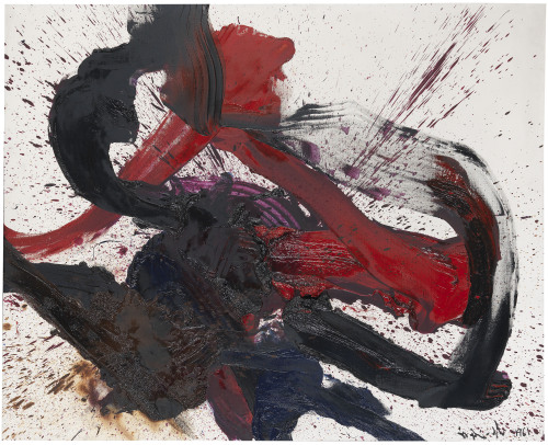 blastedheath: Kazuo Shiraga (Japanese, 1924-2008), Chijikusei Gotenrai, 1961. Oil on canvas, 130 x 1