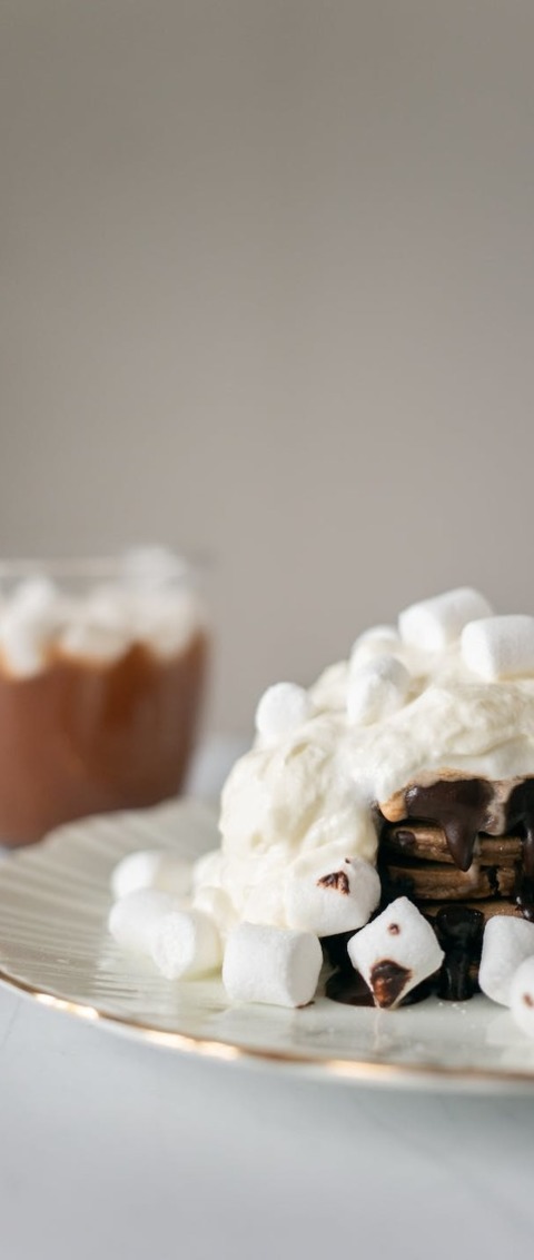 Chocolate Pancakes With Mini Marshmallows Recipe