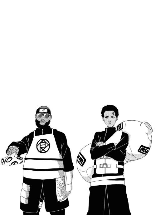 6sage:  bottledambition:  ashe3000:  nah-gee:  inspredwood:  dwfit:  aerialcombo:  nut-king:  thermolens:  dotnova:  Naruto Hip-Hop Crossover [Group1] Cole Uzumaki x Kendrick Uchiha x Ross Akimichi x Bino of the Sand x Earl Nara x ASAP Rock Lee x Dre