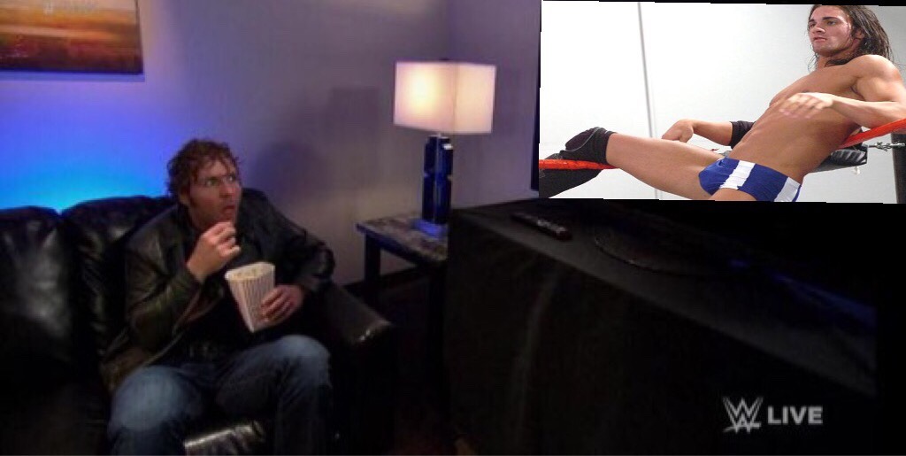 hallodeantown:  Dean changed the channel just in time before Cena walked in.