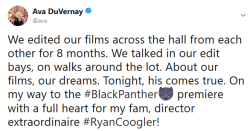 securelyinsecure:  Congratulations to Ryan Coogler and Ava DuVernay!