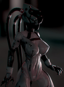 cyberclays:  AIBoss  - by  qi wu   “We called it “AI boss”. Character design and modeling I did for VR game “bullet sorrow”. And I also did the trailer video, hope you guys like it. http://store.steampowered.com/app/521950/”[animated gif]