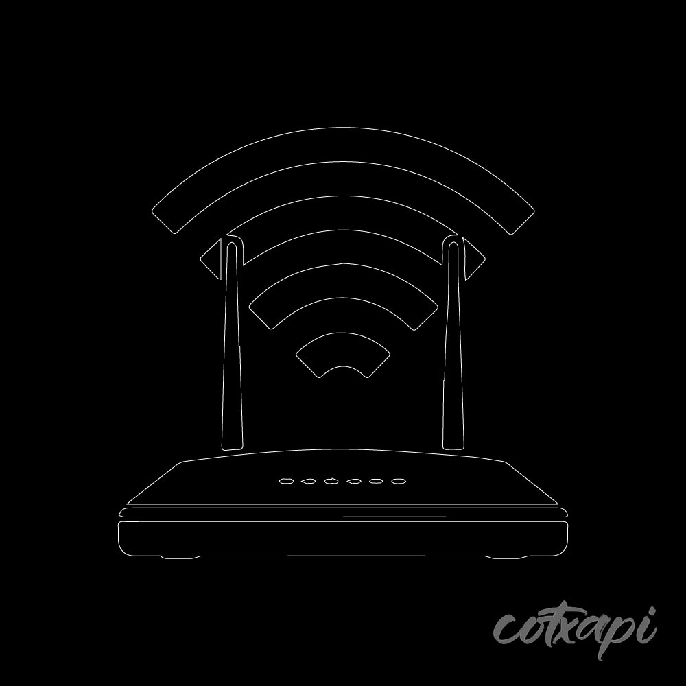 Router Icon Wifi Device Icon Set in Vector Internet Device Outine Illustration Art