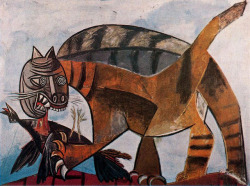 cubism-art:Cat eating a bird via Pablo Picasso