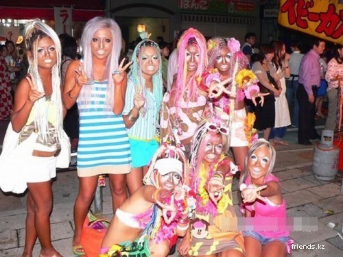 the-milk-eyed-mender:  princess-soda:  nyx-alexandra:  adolf-kitler:  nyx-alexandra:  These pictures are of the Japanese street style called Ganguro. Wanna know why Ganguro kicks ass? It’s a rebellion against the Japanese beauty standards of pale skin,