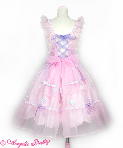 allaboutthatlace:Angelic Pretty - Happiness Easter Apron Skirt (2018) in Pink