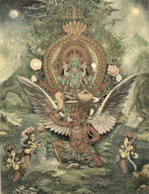 talonabraxas:Vishnu on Garuda by Rabi Shrestha, Nepal 