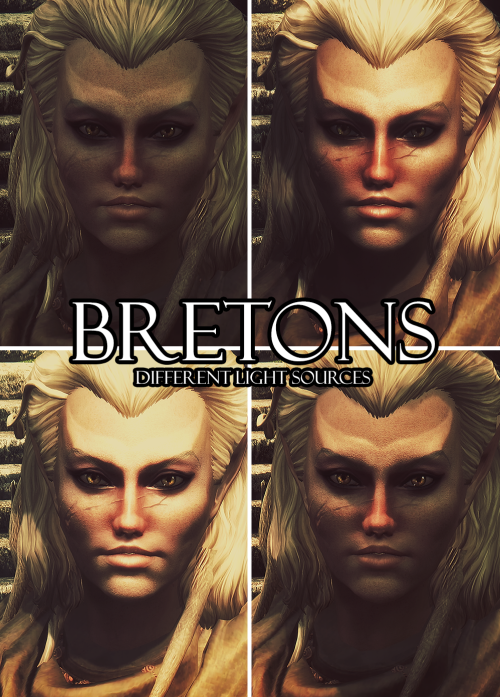 iamthekingofsass:  S M A S H I N . F A C Eby N A N A . B E A T S These are a set of custom face textures, for all elves (except orcs), bretons and humans. Not only do they not replace your current face textures, they are easy to apply through complexion