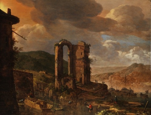 lionofchaeronea: Landscape with a Roman Ruin, Herman Saftleven (1609-1685)