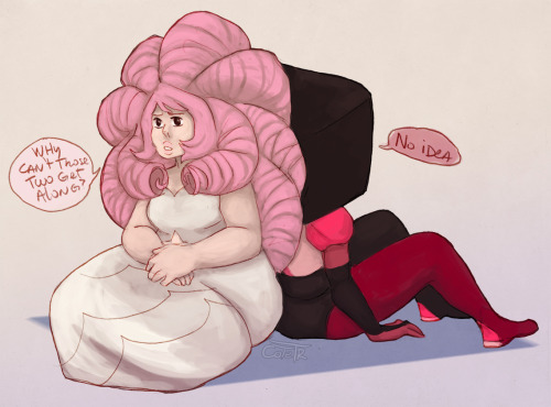 cotetr:-Maybe tomorrow we can convince them to dance again-*Humming unenthusiastically*Both have huge pillows for hair. Using each other as a comfy place to lay and rest somethime was inevitable on my mind