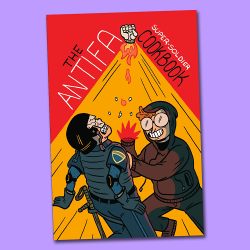 The debut graphic novel by Matt Lubchansky is out: The Antifa Super-Soldier Cookbook. Enhanced lefti