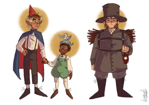 ultrasopp:it is september, time to post otgw au on main[ID: three images of drawings of various TAZ 