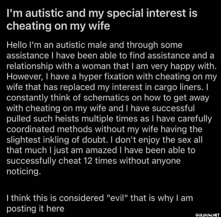 I'm autistic and my...