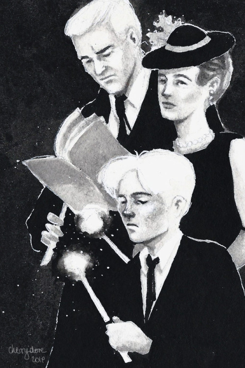 cherrydore: Draco, Daphne and Scorpius, the night before Astoria’s funeral. for @astoriafest