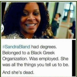 revolutionary-afrolatino:  revolutionary-afrolatino:  revolutionary-afrolatino:  This is a Sandra Bland dedication post.  This is in response to the recent failure (Dec. 22, 2015) to indict anyone for the murder of Sandra Bland. i’m sick and tired of