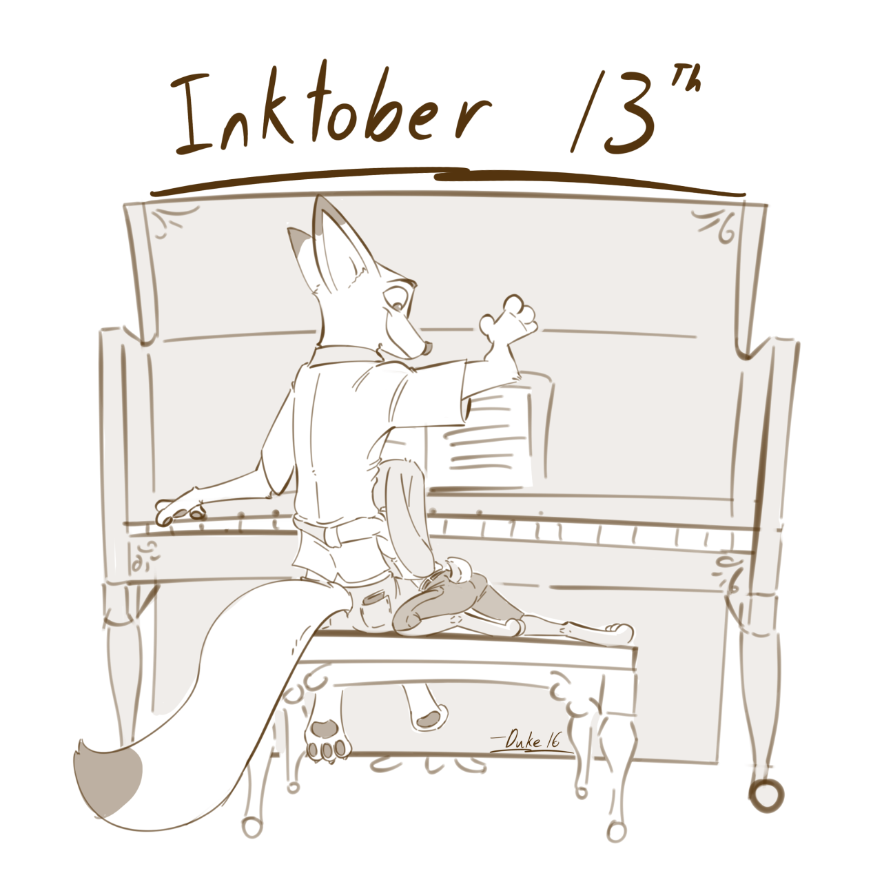 dukeponyanimation:Inktober 13th, Piano Lessons…&lt;3