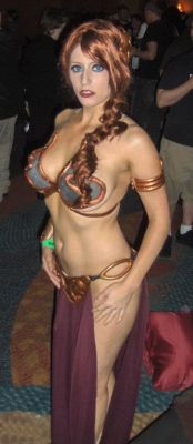 nsfwgamer:  Abby Dark-Star as Slave Leia