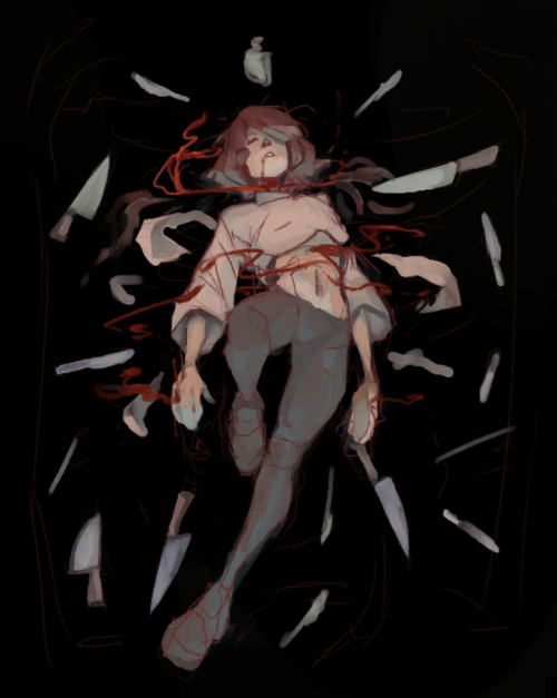 a-gore-blog:An unfinished old piece from goretober Prompt being knives