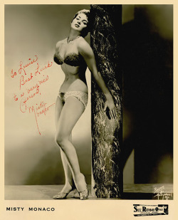 Misty Monaco Vintage Promo Photo Personalized To The Mother Of Burlesque Emcee And