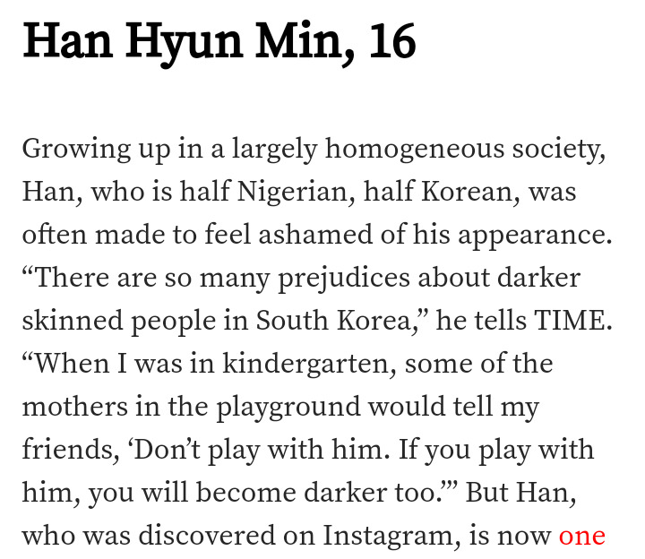 multiculturalmodels:  TIME’s 30 Most Influential Teens of 2017 Han Hyun Min interviewed