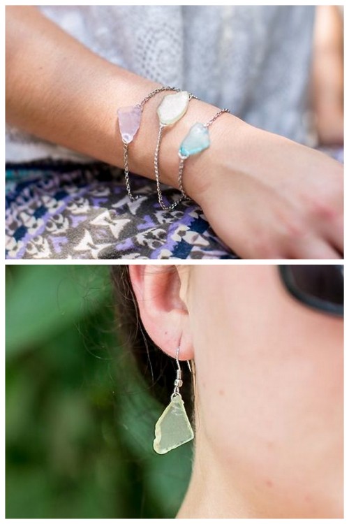 DIY No Drill Sea Glass Jewelry Tutorial from The Sweetest Occasion here. Wire wrapping sea glass is 