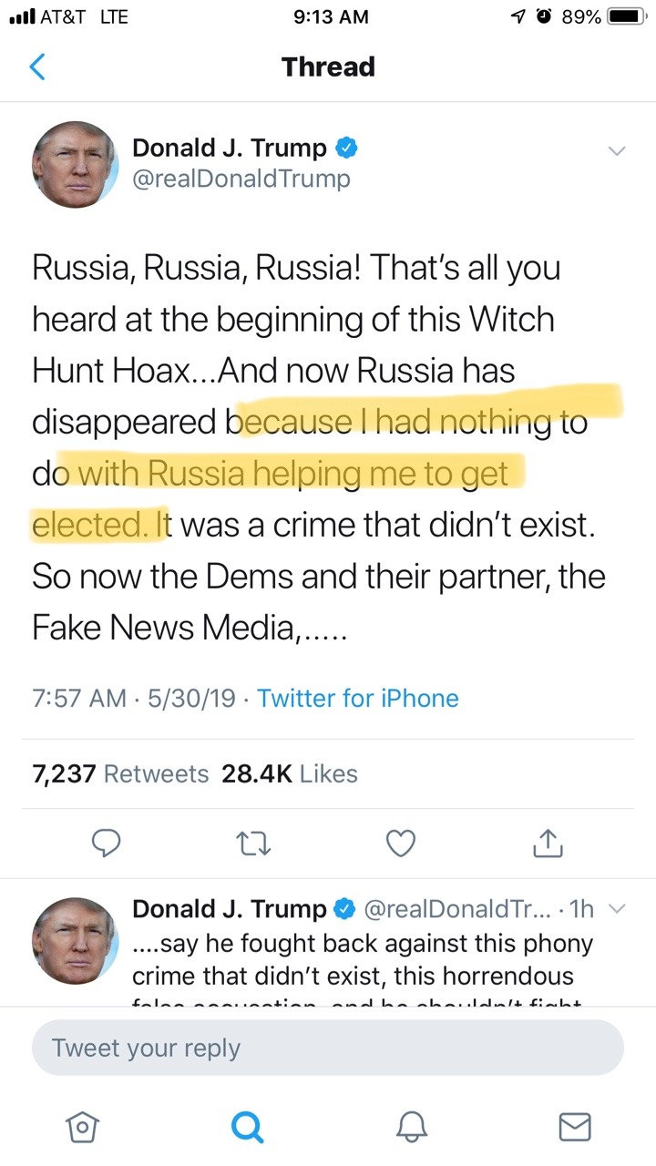 gretchenk0720: God I hope he resigns now and saves us all the hassle  of impeachment