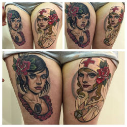 thievinggenius:  Tattoos done by Drew Romero.https://instagram.com/drew_romero/